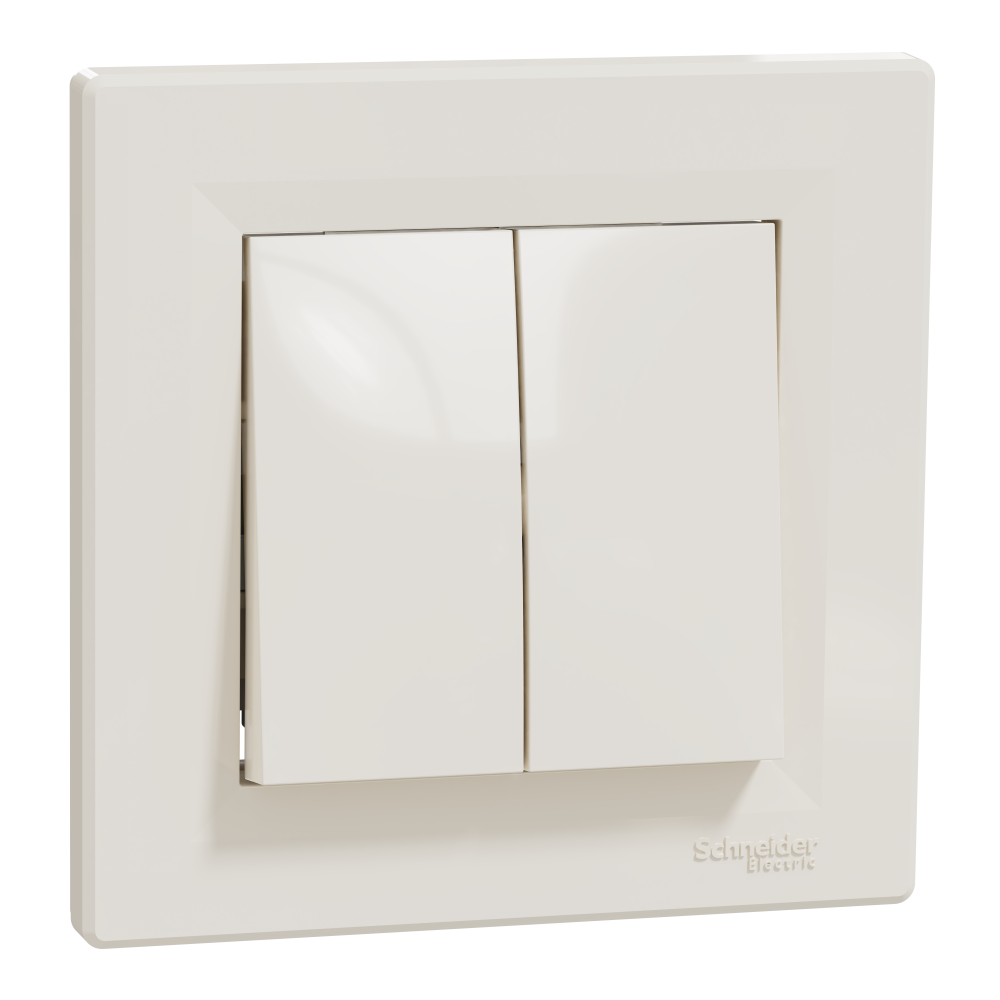 Prise Et Interrupteur Schneider Asfora – Cadre Blanc, Poussoirs TV/SAT – Compatible